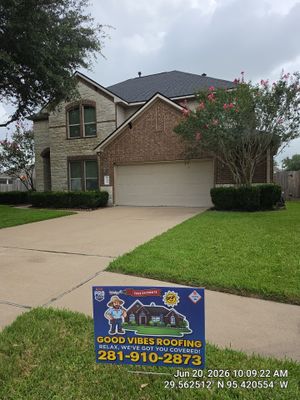 Completed roof replacement on Winter Springs Dr, Pearland
